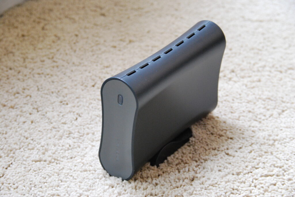 External hard drive used as an illustration of separate backup storage.